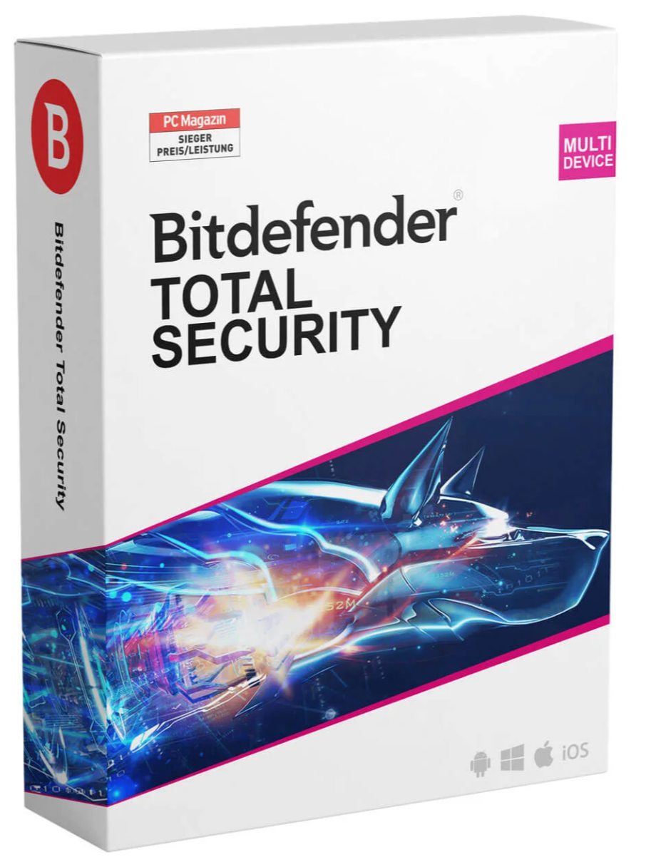 Bitdefender Total Security 2025 – Multi-Geräte-Schutz für alle Systeme