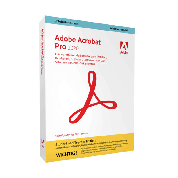 Adobe Acrobat Pro 2020 Student and Teachers Edition Bild .Hier sofort bei Softdino erhältlich. 