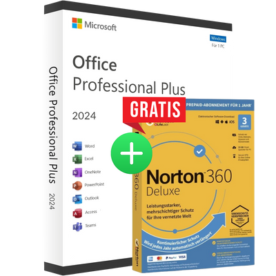 Microsoft Office 2024 Professional Plus + gratis Norton 360 Deluxe