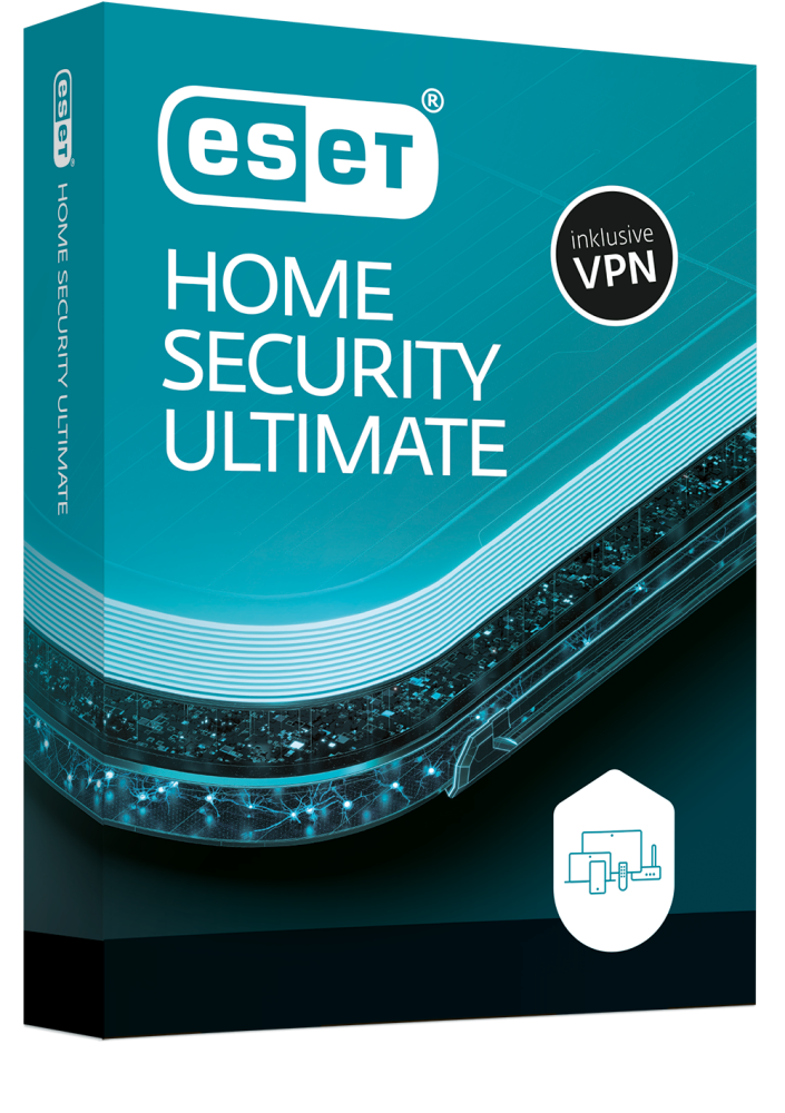 ESET Home Security Ultimate 2025 – Premium-Schutz mit VPN & Passwort-Manager für Windows, Mac & Mobilgeräte.