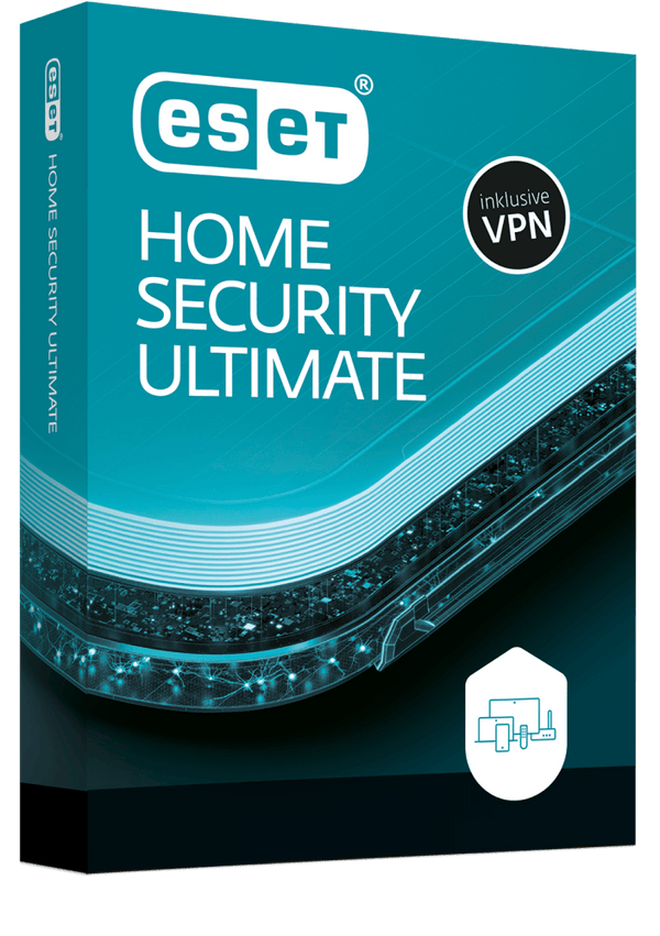 ESET Home Security Ultimate 2025 – Premium-Schutz mit VPN & Passwort-Manager für Windows, Mac & Mobilgeräte.