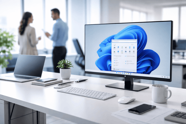 Microsoft Windows 11 Professional operating system displayed on a sleek interface with modern design elements.